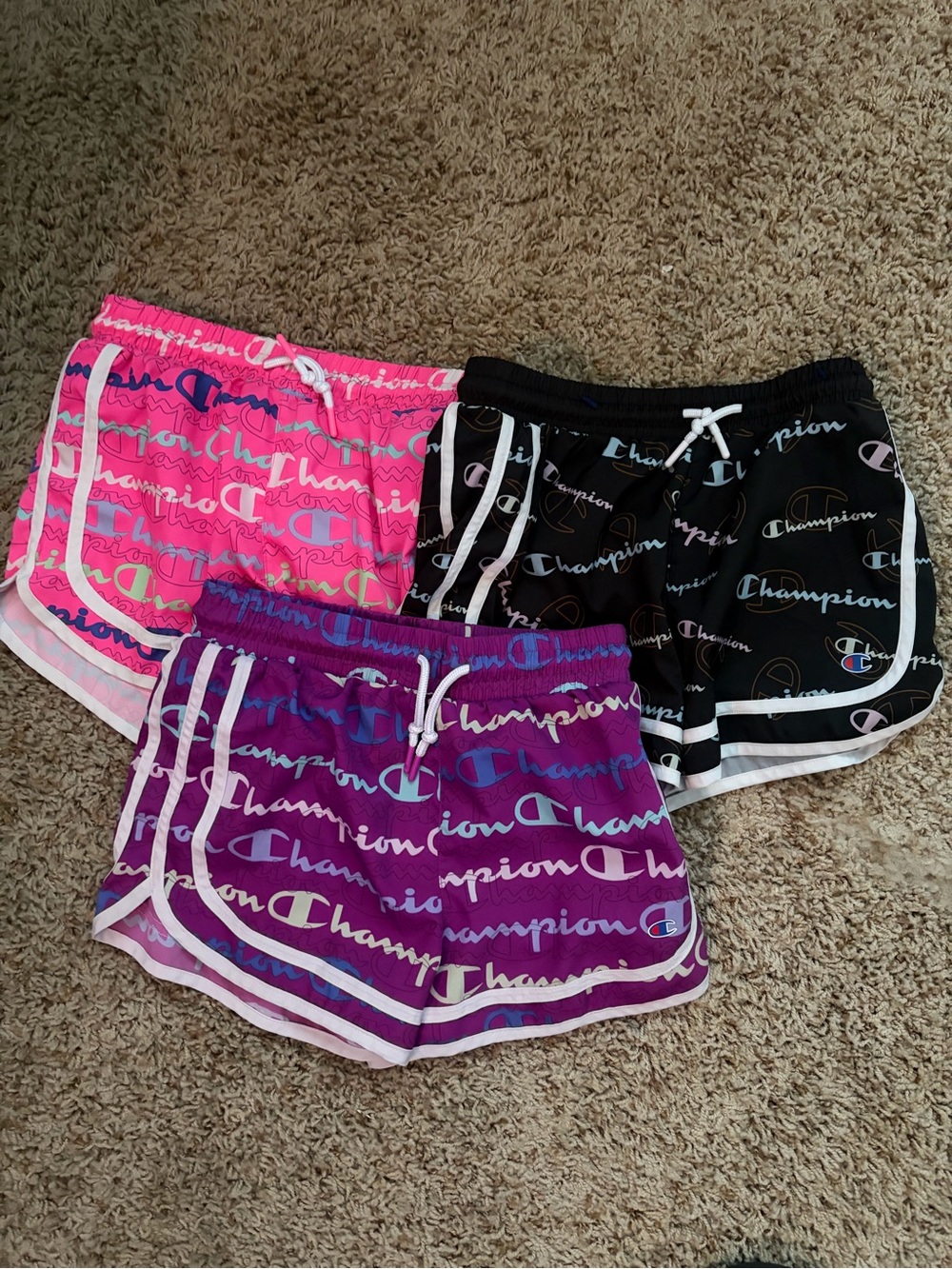Girls champion shorts lot, size 10/12